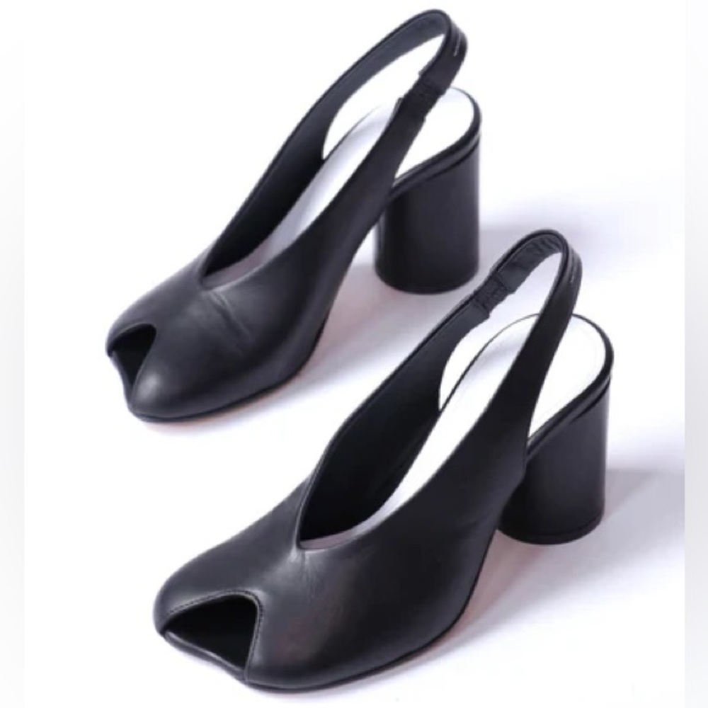 MM6 Maison Martin Margiela Sandals Sling Back Block Heel Sandals 38 7.5 8